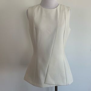 Hugo Boss Cream Asymmetrical Sleeveless Top